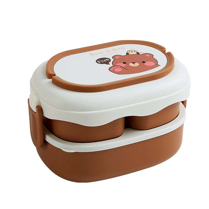 Unisex Bento Lunchbox met Berenthema en Meerdere Compartimenten 5