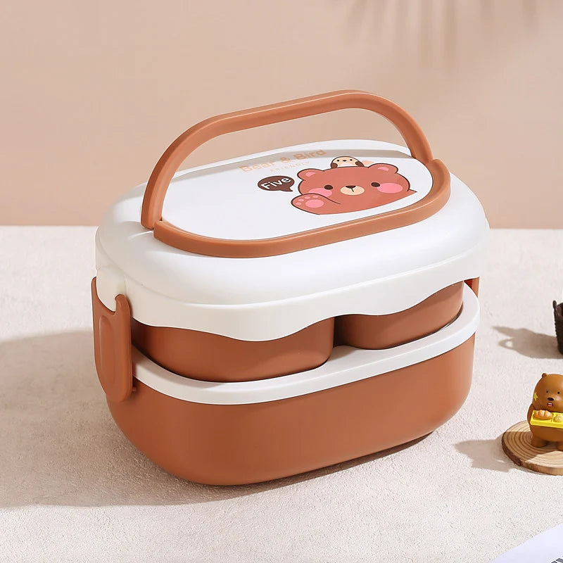 Unisex Bento Lunchbox met Berenthema en Meerdere Compartimenten 6