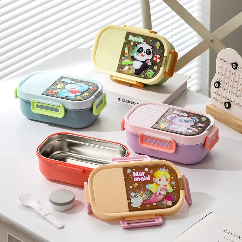 Unisex Bento Lunchbox met Dierenthema en Meerdere Compartimenten 4
