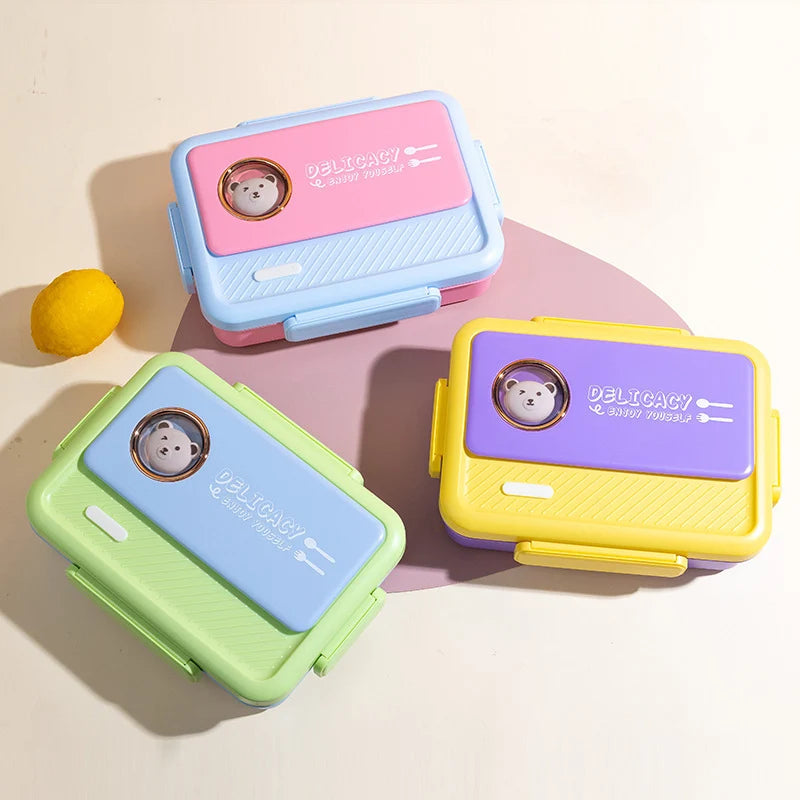 Unisex Bento Lunchbox met Meerdere Compartimenten en Dierenmotief 3