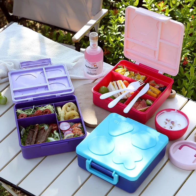 Unisex Bento Lunchbox met Meerdere Compartimenten en Speels Design 2