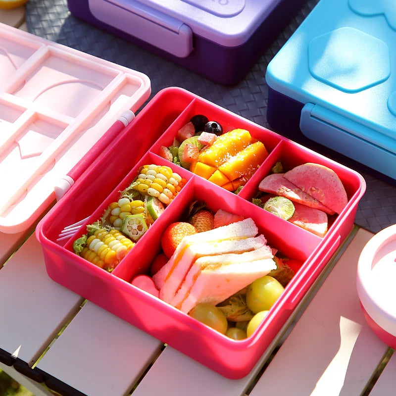 Unisex Bento Lunchbox met Meerdere Compartimenten en Speels Design 3