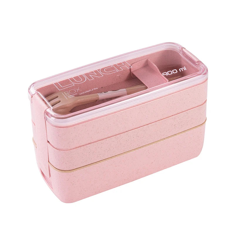 Unisex Compacte Lunchbox Praktisch Ontwerp Met Bestek 3