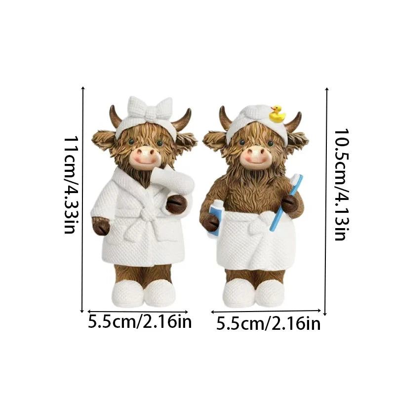 Unisex Decoratief Badkamerfiguur Schotse Hooglandkoe Humoristisch Design 8