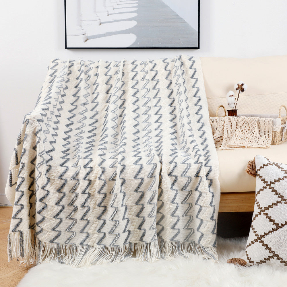 Unisex Decoratieve Werpdeken Zigzagpatroon 2