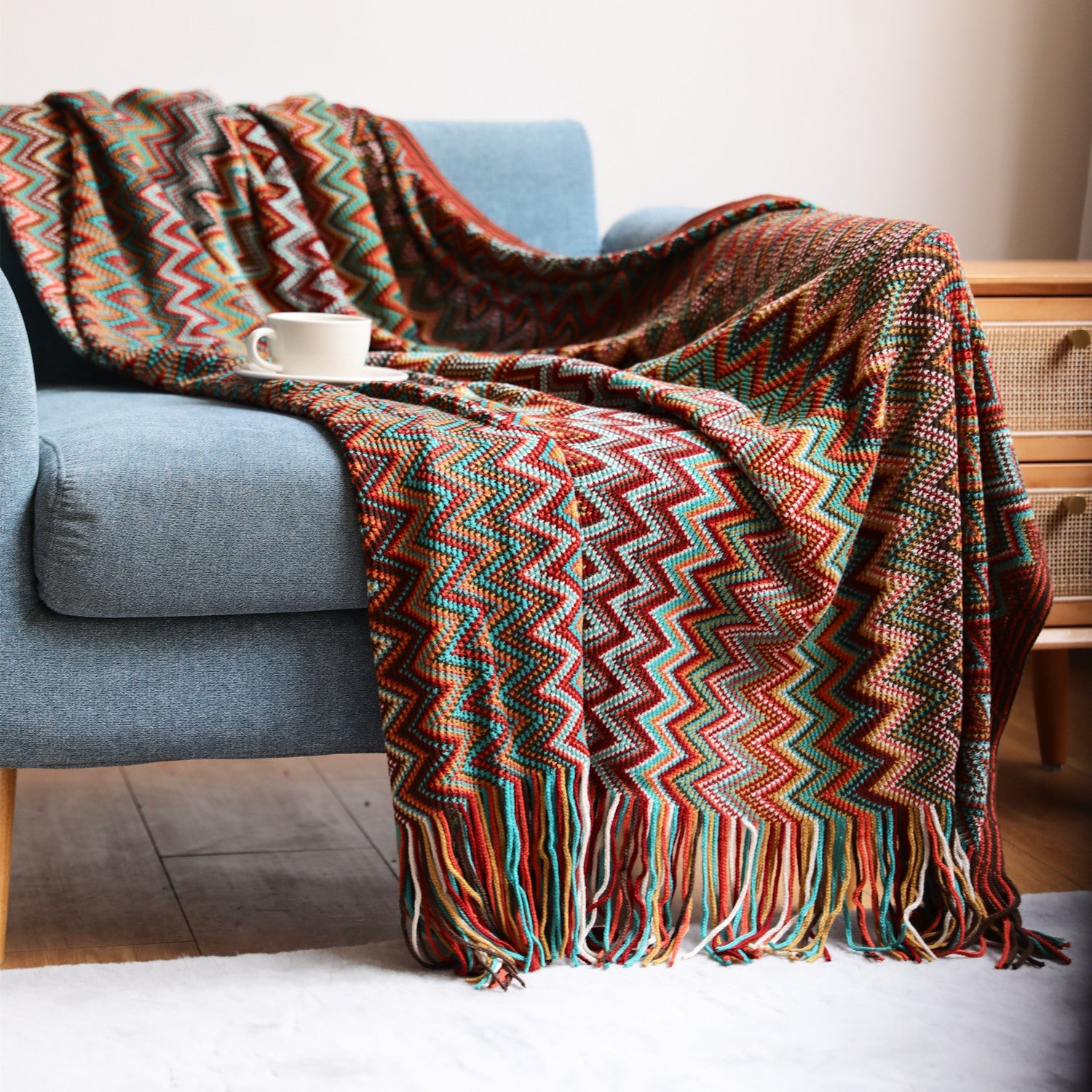 Unisex Deken Zigzagpatroon Comfortabel en Stijlvol 6