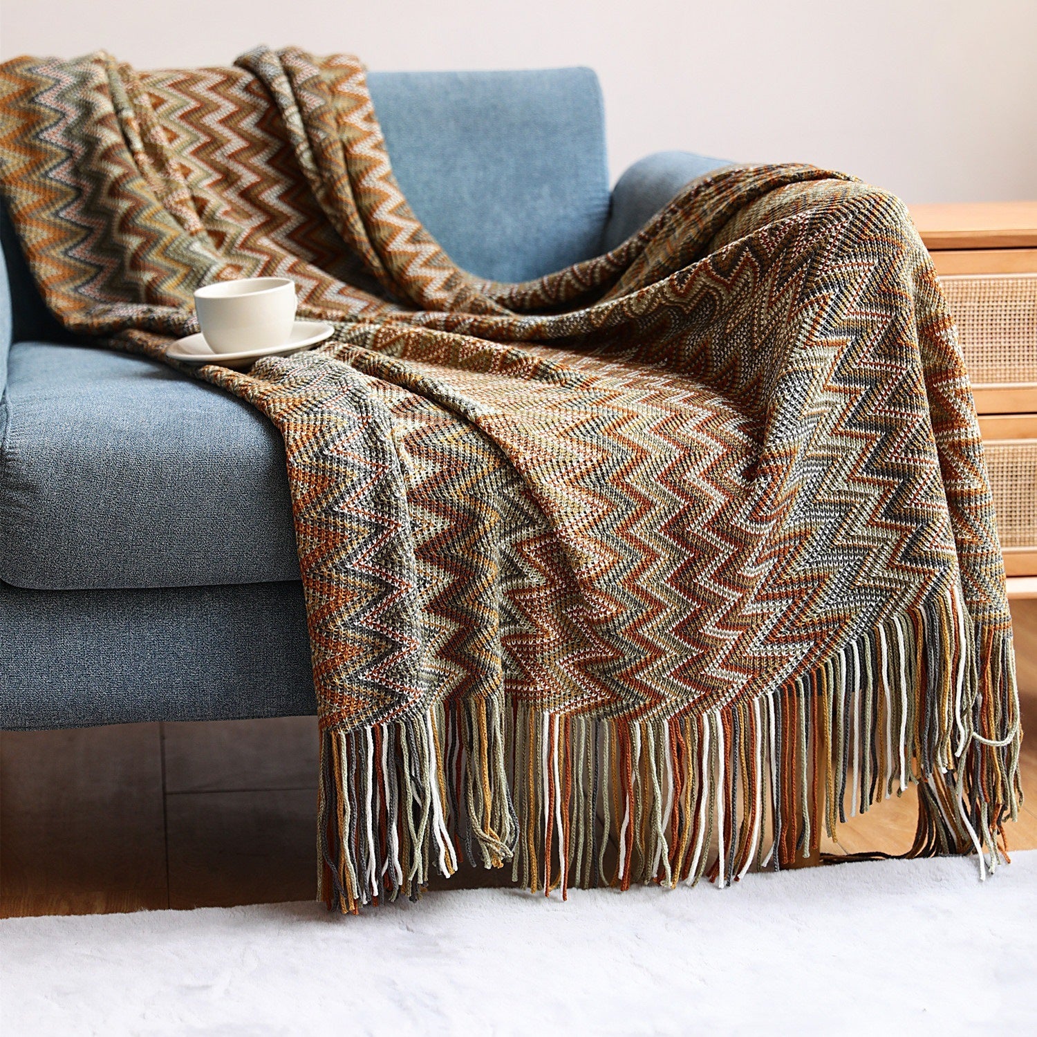 Unisex Deken Zigzagpatroon Comfortabel en Stijlvol 7