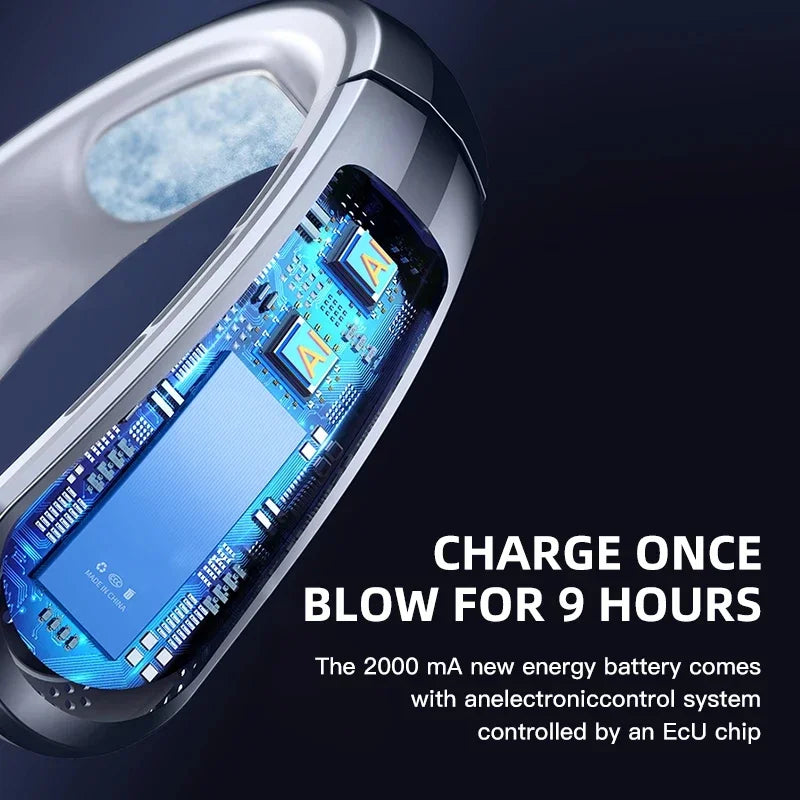 Unisex Draagbare Nekventilator Bladeless USB Oplaadbaar Met LED Display 4