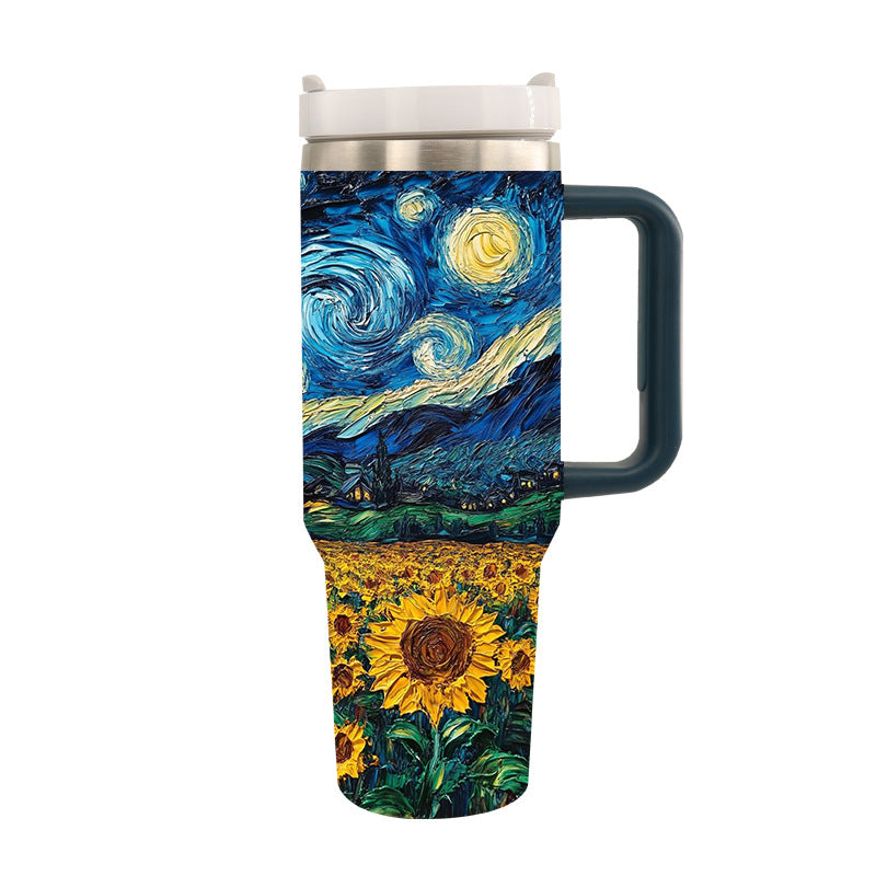 Unisex Drinkbeker Isolerend Stijlvol Ontwerp Met Artistieke Motieven 7