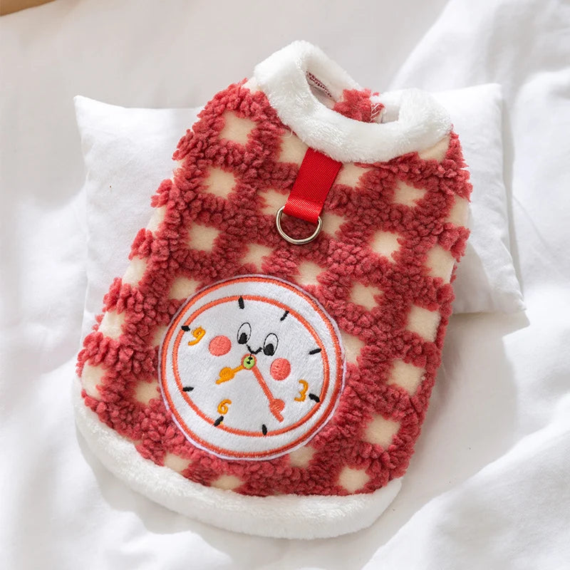 Unisex Fleece Trui voor Katten en Kleine Honden Met Klokmotief 6