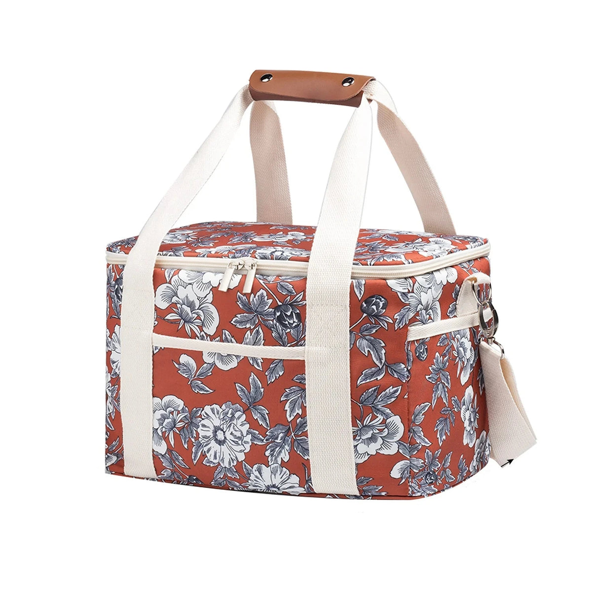 Unisex Geïsoleerde Lunchtas Bloemenprint 0