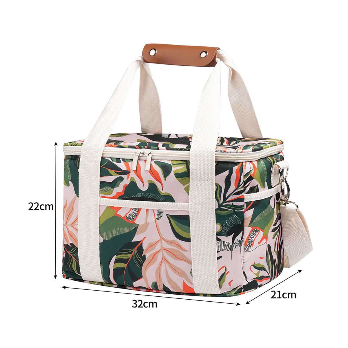 Unisex Geïsoleerde Lunchtas Bloemenprint 2