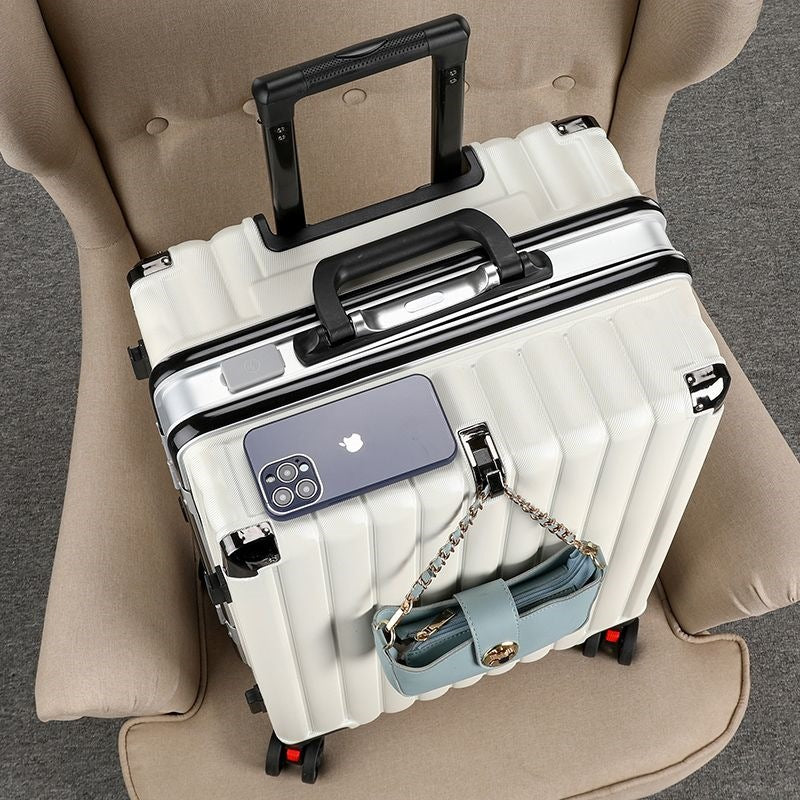 Unisex Hardshell Trolley met USB-oplaadpoort en Multifunctionele Opbergruimte 11