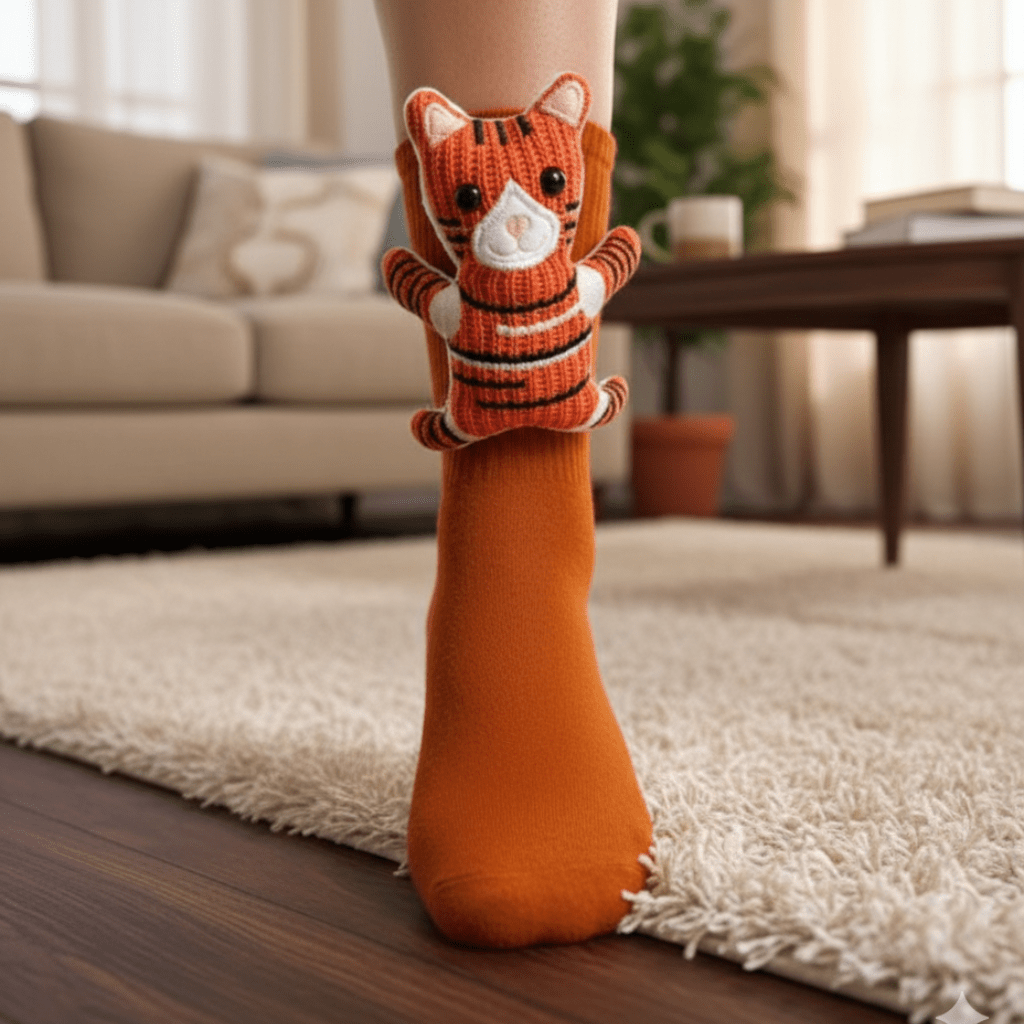 Unisex Huissokken met 3D Dierenaccent voor Binnengebruik 3