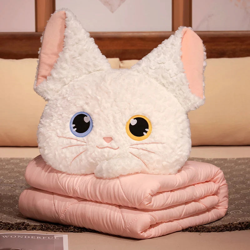 Unisex Knuffelkussen en Deken Set Kattenstijl 0