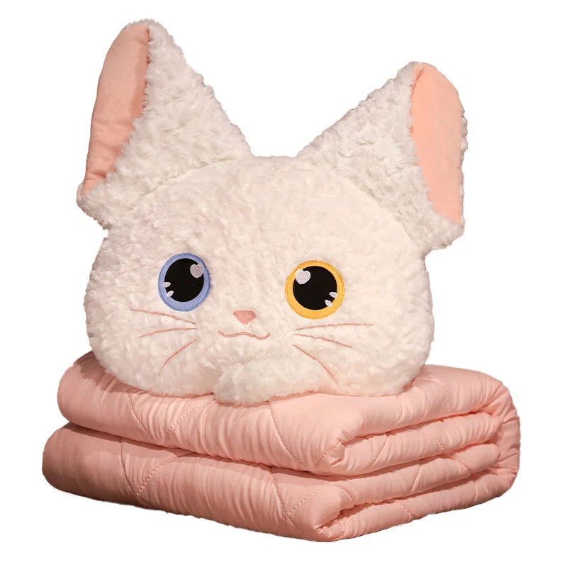 Unisex Knuffelkussen en Deken Set Kattenstijl 4