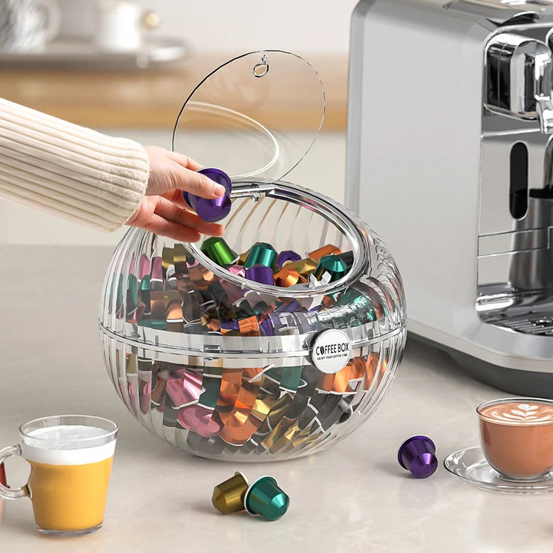 Unisex Koffiecapsule Dispenser Bolvormig Transparant 2