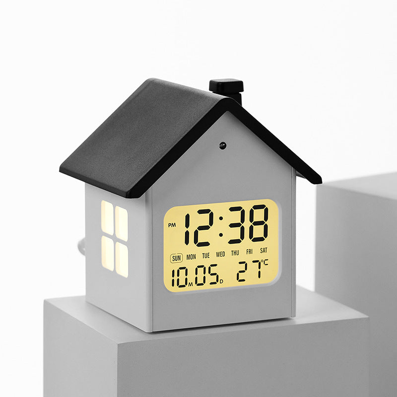 Unisex LED-wekker met modern huisvormig ontwerp 1