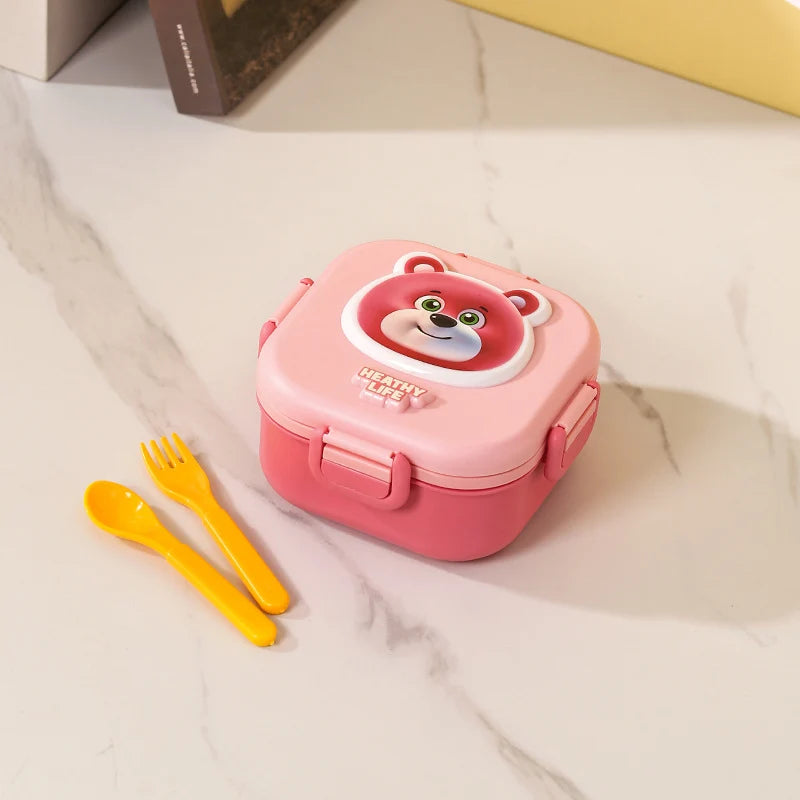 Unisex Lunchbox Broodtrommel met Speels Berenmotief 0