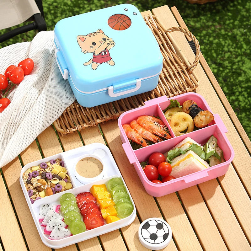 Unisex Lunchbox Draagbaar Met Speels Dierenmotief 4