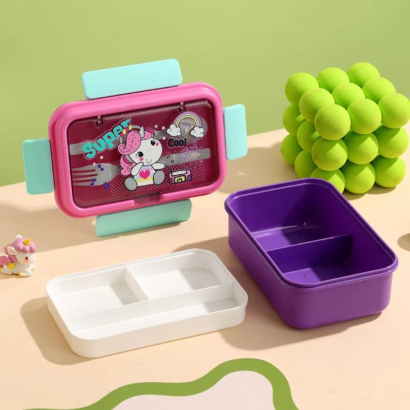 Unisex Lunchbox met Cartoonmotief en Verdeelde Vakindeling 7