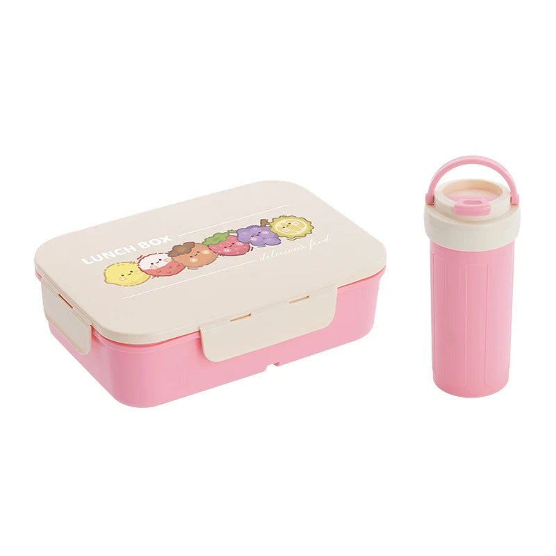 Unisex Lunchboxset Vrolijke Illustraties Draagbaar 3