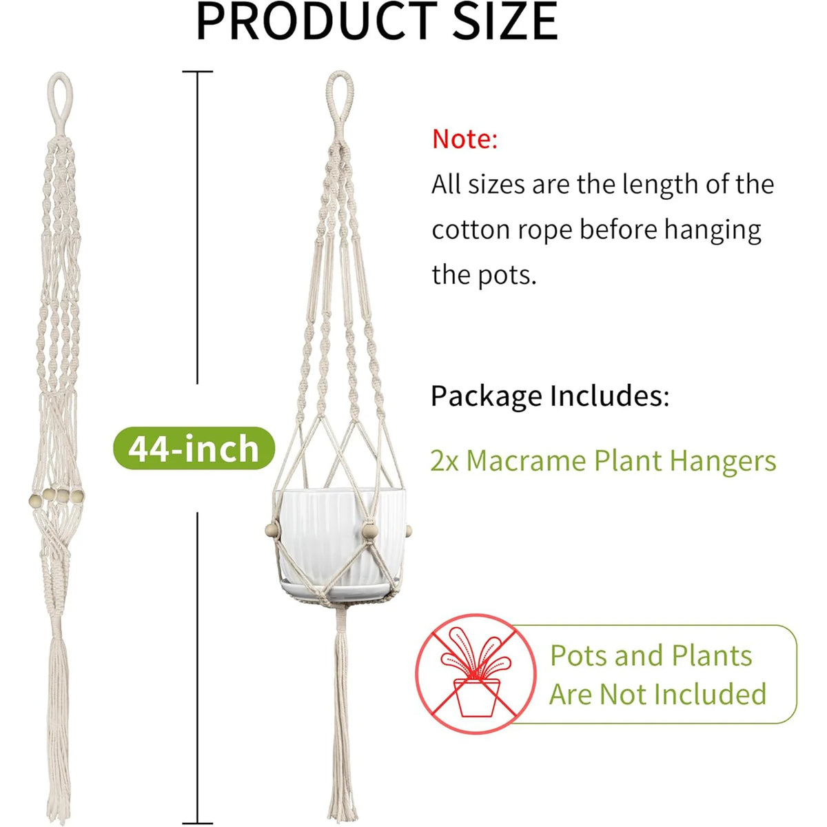 Unisex Macramé Plantenhanger Handgemaakt 4