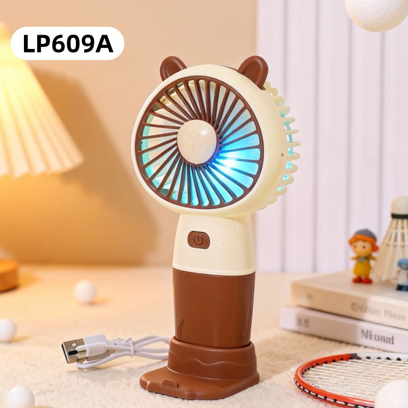 Unisex Mini Bureauventilator Draagbaar Met LED-sfeerlicht 7