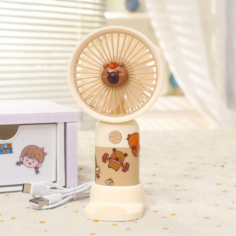 Unisex Mini Bureauventilator Draagbaar Met LED-sfeerlicht 9