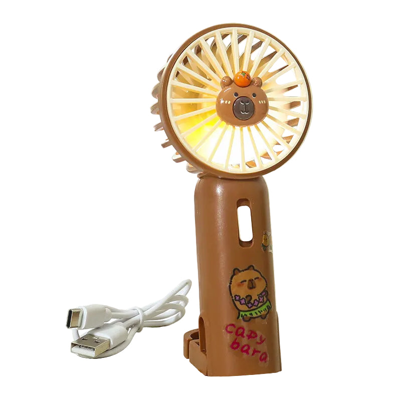 Unisex Mini Handventilator Draagbaar Met LED-licht En Clip 0