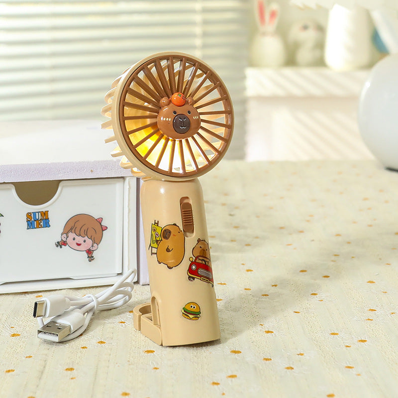 Unisex Mini Handventilator Draagbaar Met LED-licht En Clip 6