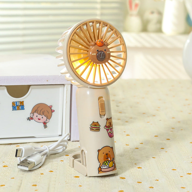 Unisex Mini Handventilator Draagbaar Met LED-licht En Clip 7