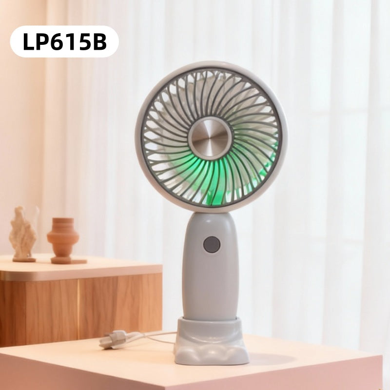 Unisex Mini Handventilator Draagbaar Met LED-lichtring 13
