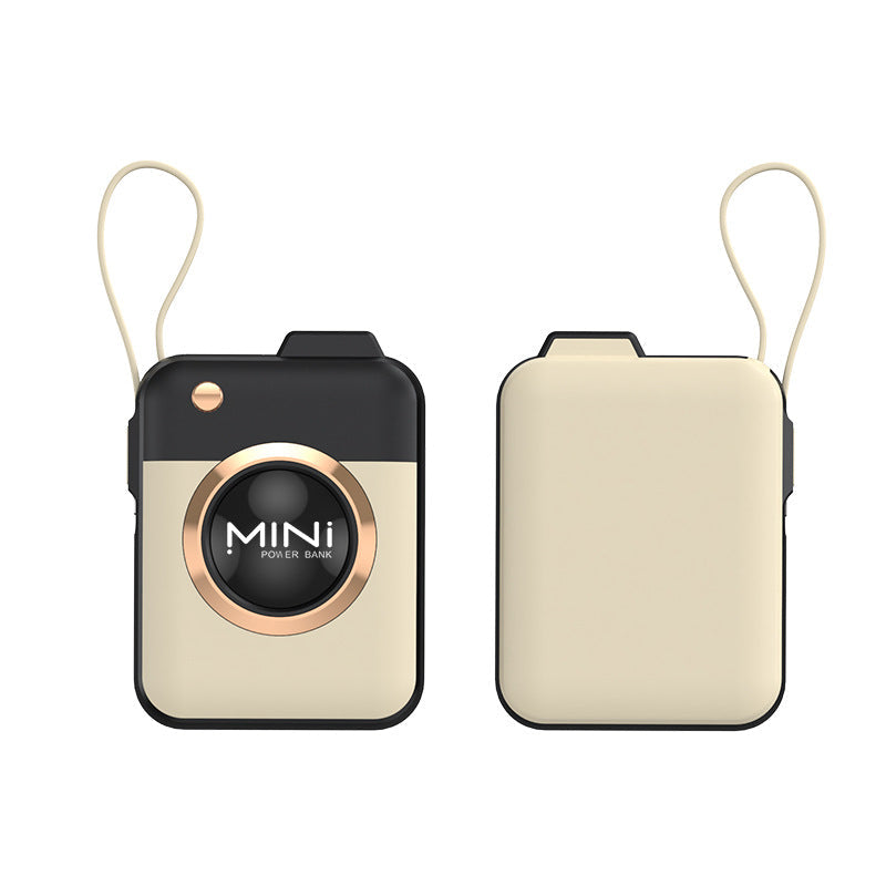 Unisex Mini Powerbank Compact met Draagriem en Hoog Vermogen 7