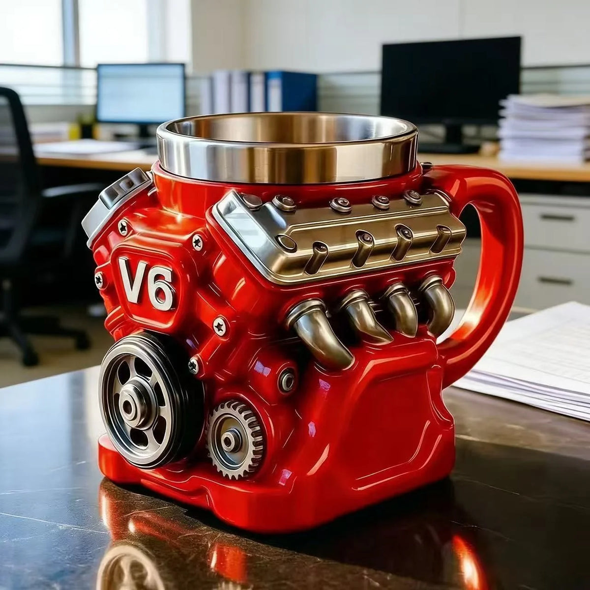 Unisex Mok met V6-motordesign Creatief en Functioneel 2