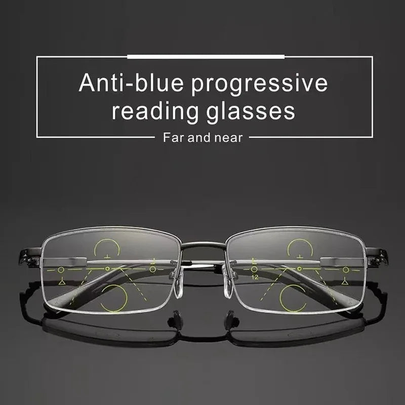 Unisex Multifocus Leesbril Vintage Vierkant 2