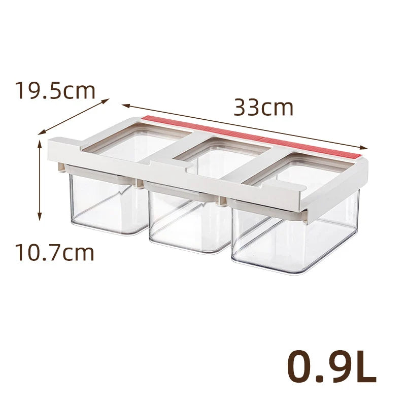 Unisex Opbergdoos Met Deksel Drie Compartimenten Voor Keukenorganisatie 8