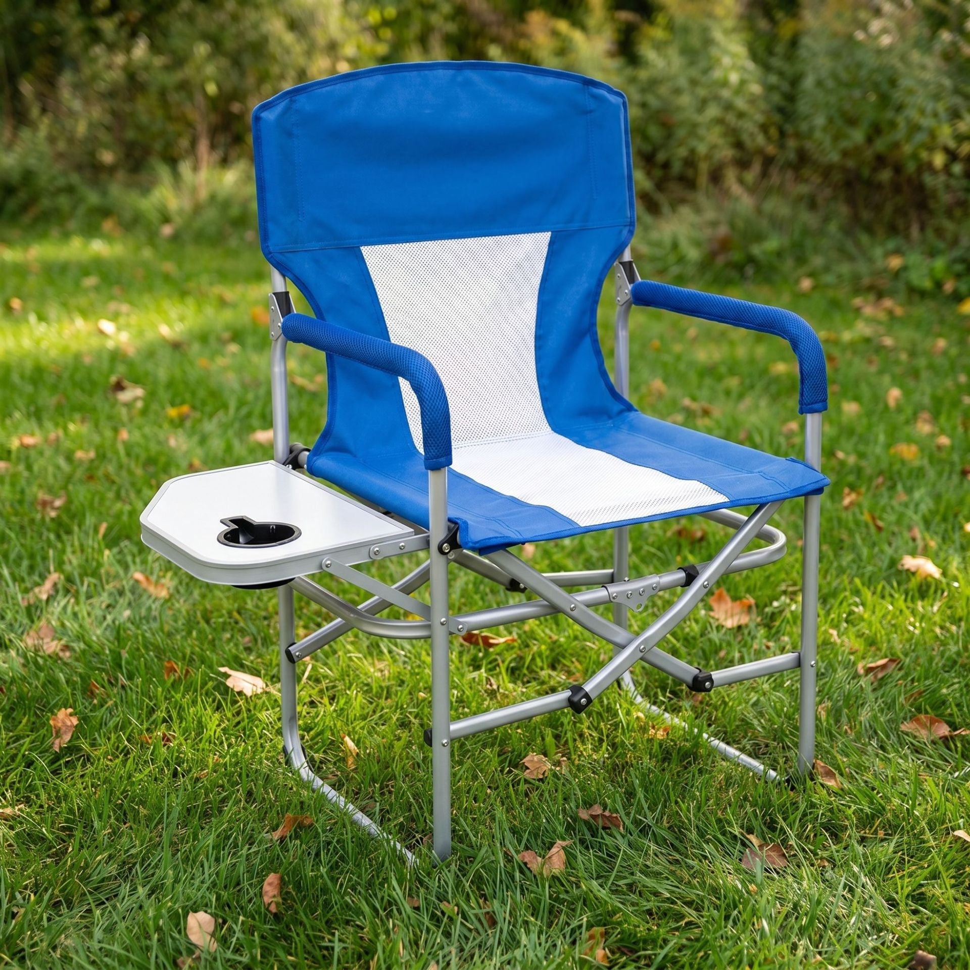 Unisex Opvouwbare Campingstoel Met Bijzettafel Lichtgewicht Design 1