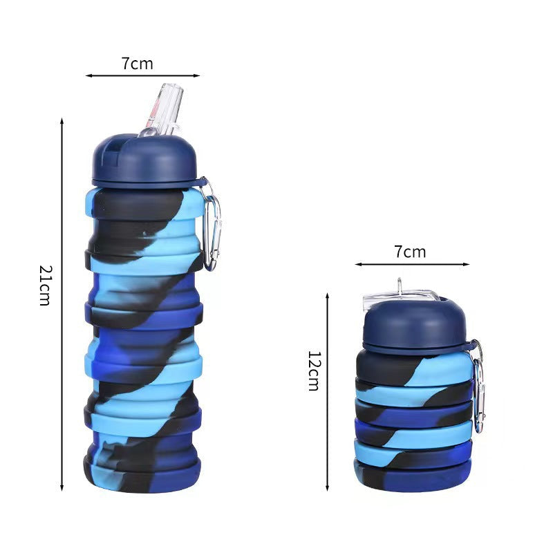 Unisex Opvouwbare Sportwaterfles met Karabijnhaak 13