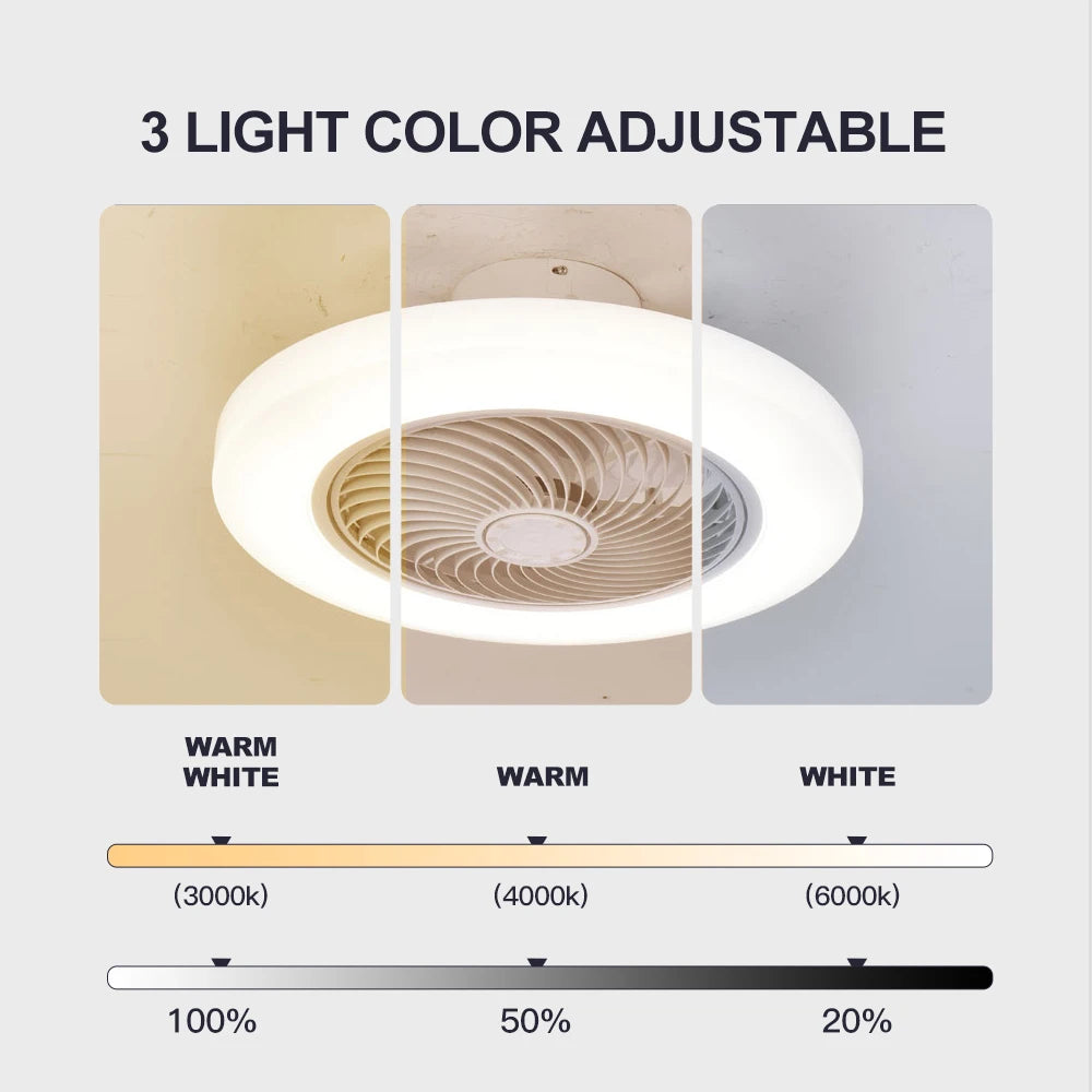 Unisex Plafondventilator Met Verlichting En Afstandsbediening Stil Design 4