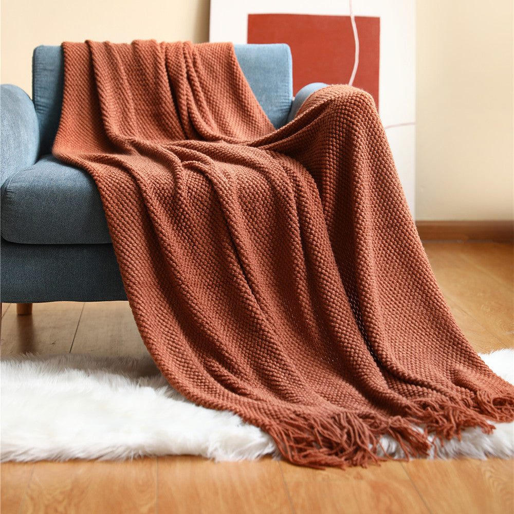 Unisex Plaid Met Textuur En Franje 1