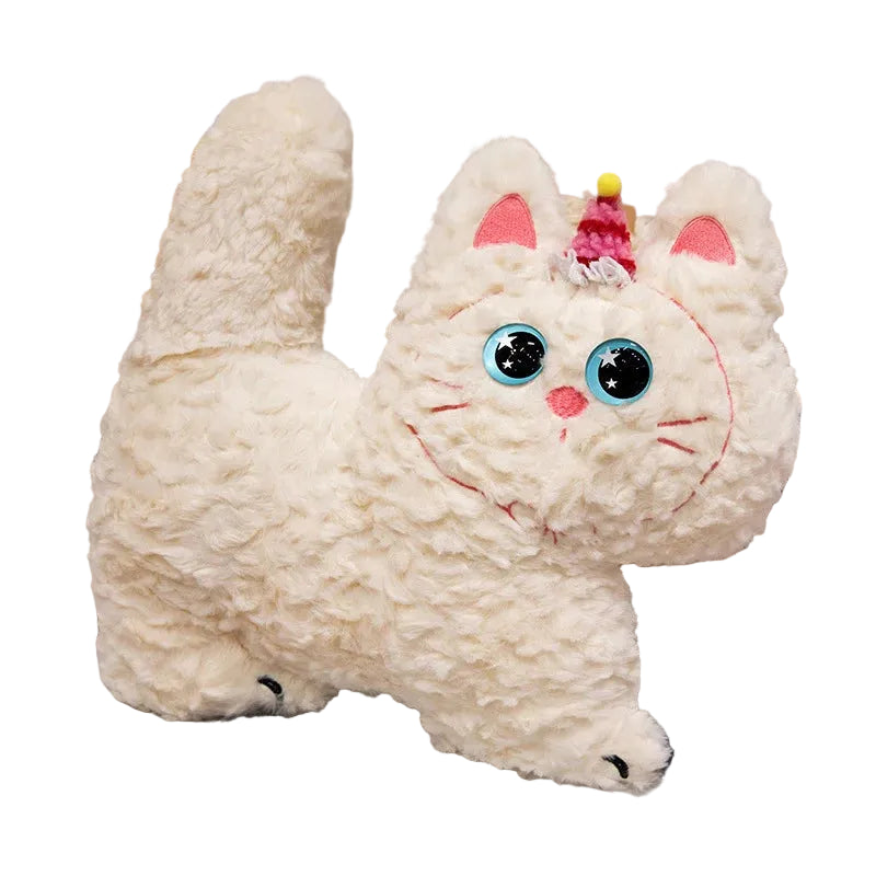 Unisex Pluche Kattenkussen Met Glitterogen 0