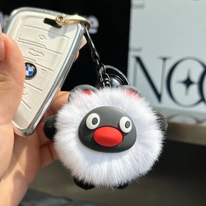 Unisex Pluizige Sleutelhanger Met Speels Bedeltje 0