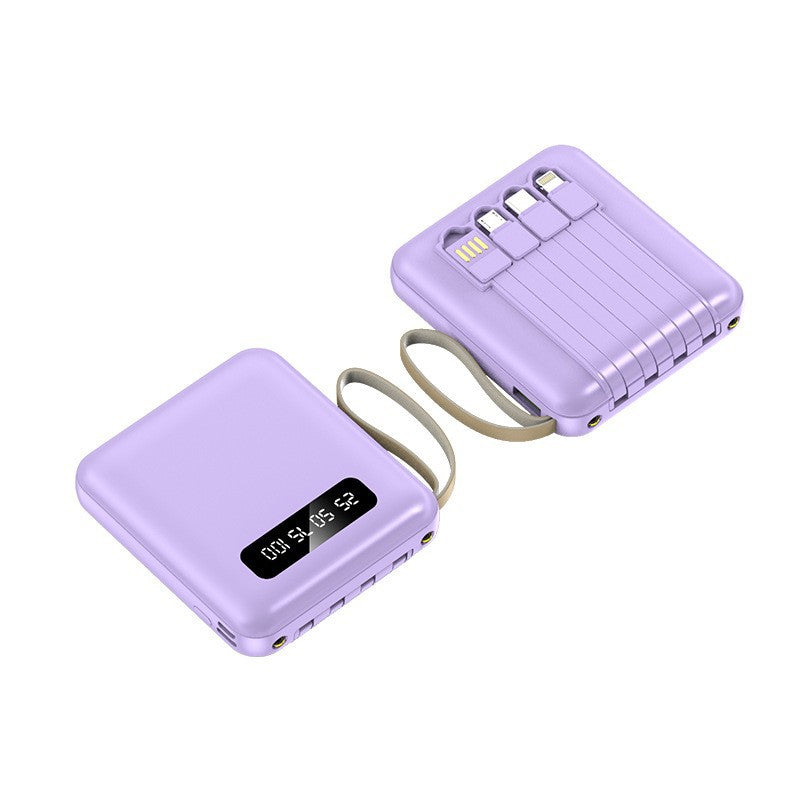 Unisex Powerbank Compact met Geïntegreerde Oplaadkabels 2