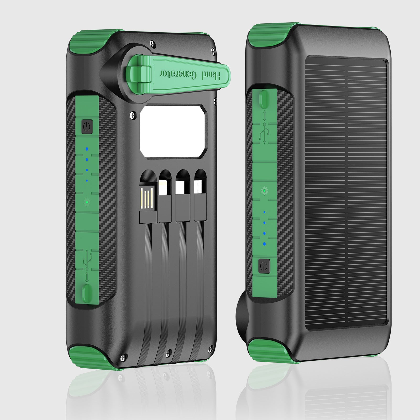 Unisex Powerbank Solar met LED-licht en Kompas 4