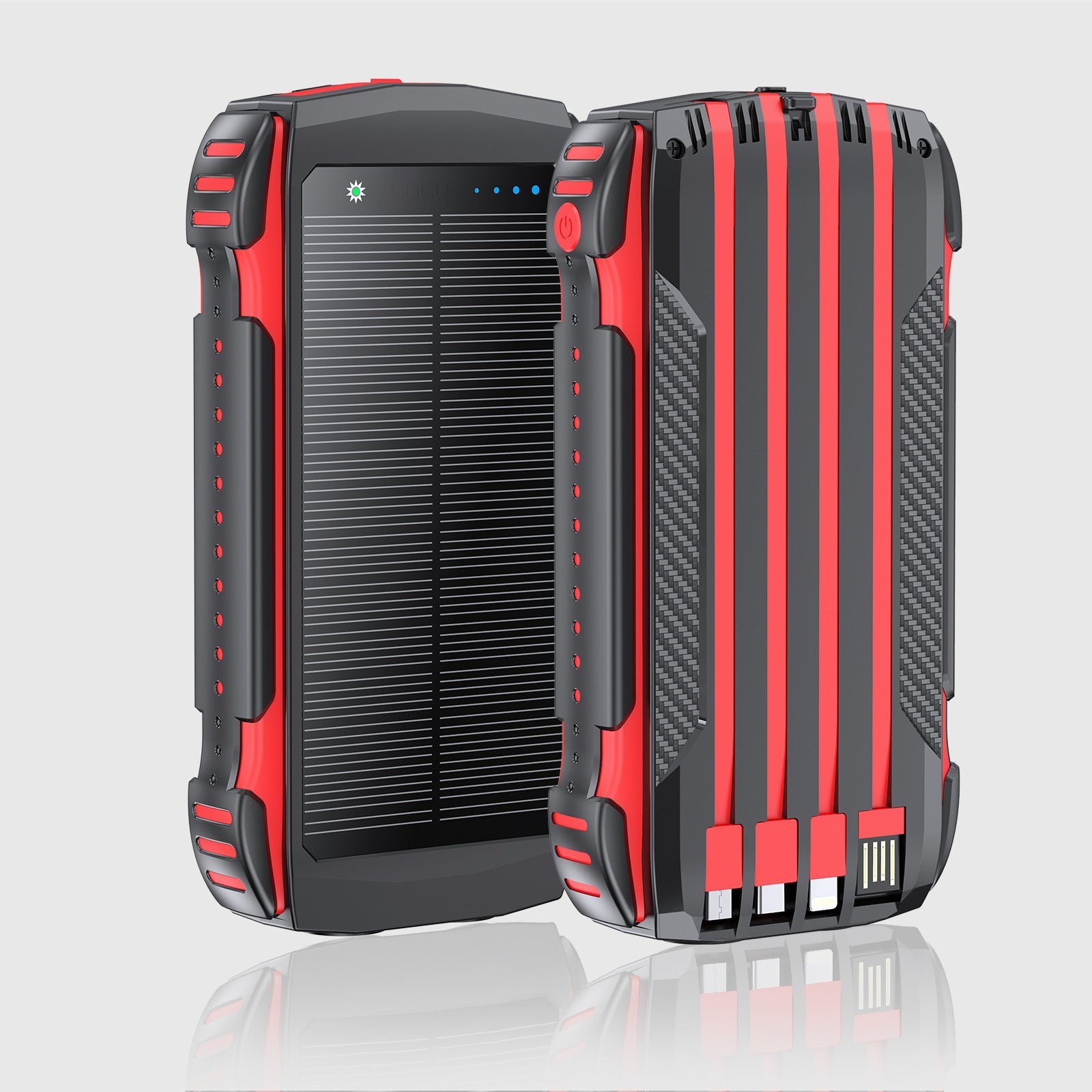 Unisex Powerbank Zonne-energie Met LED-verlichting Robuust Design 2