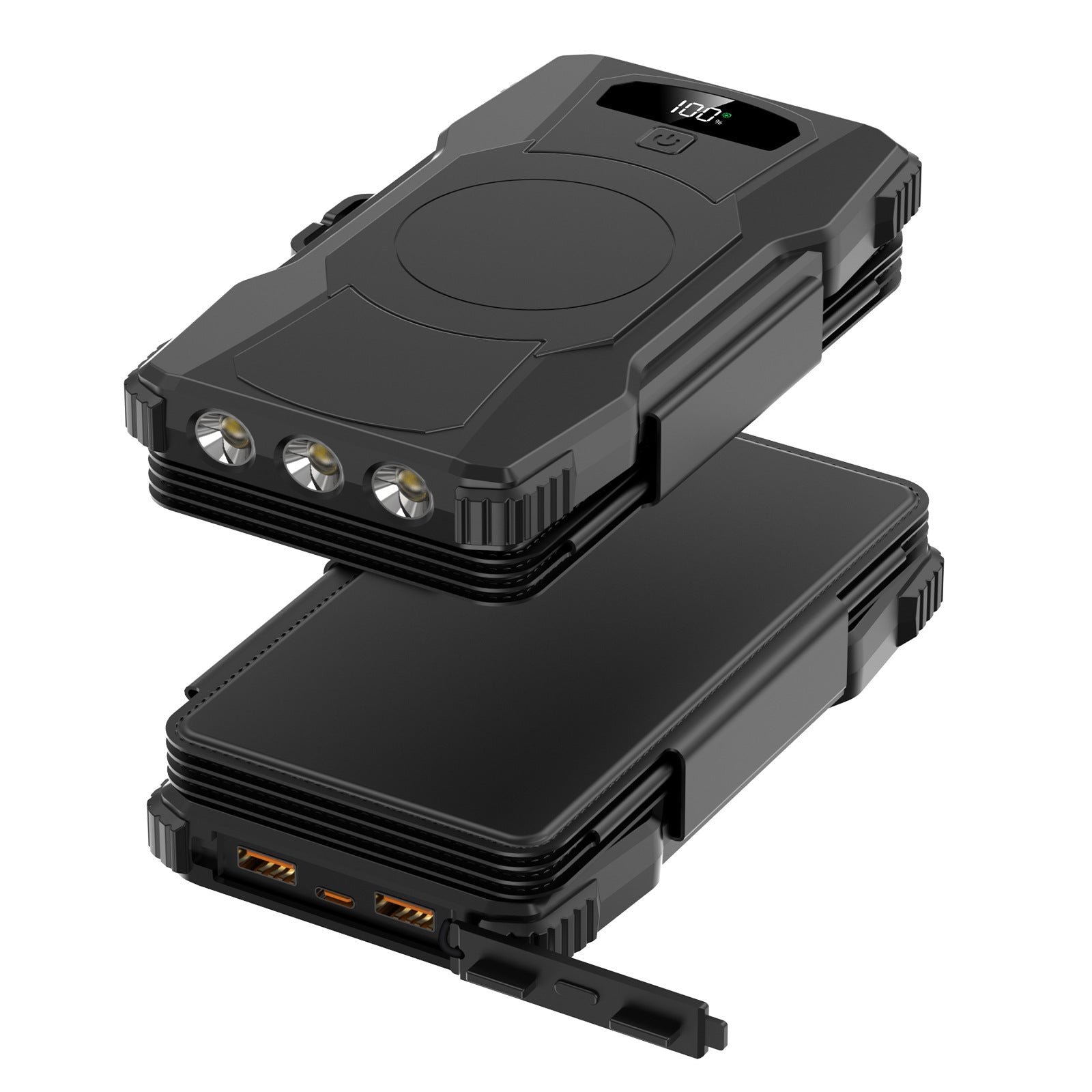 Unisex Powerbank Zonne-energie Met LED-verlichting en Meerdere USB-poorten 6