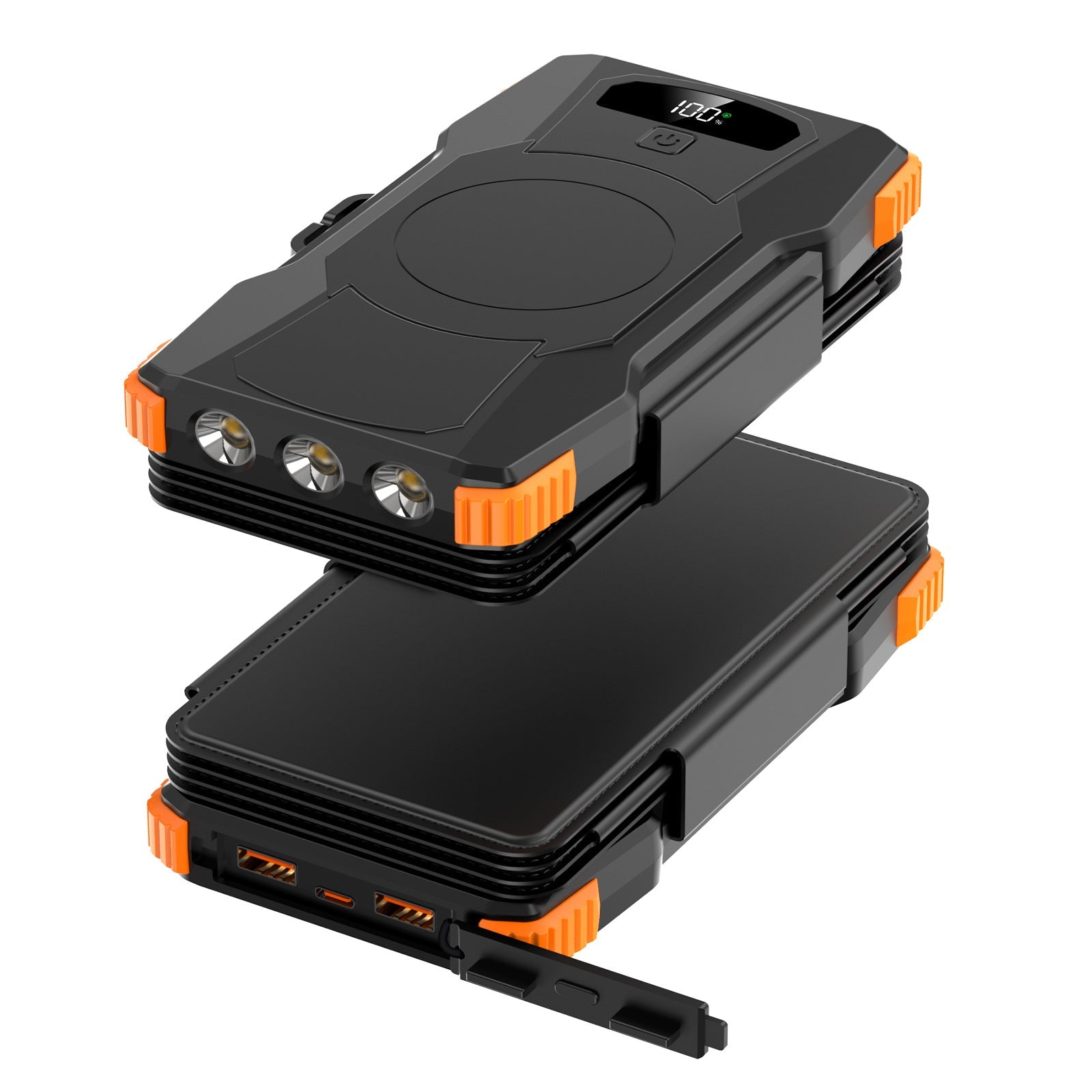 Unisex Powerbank Zonne-energie Met LED-verlichting en Meerdere USB-poorten 8