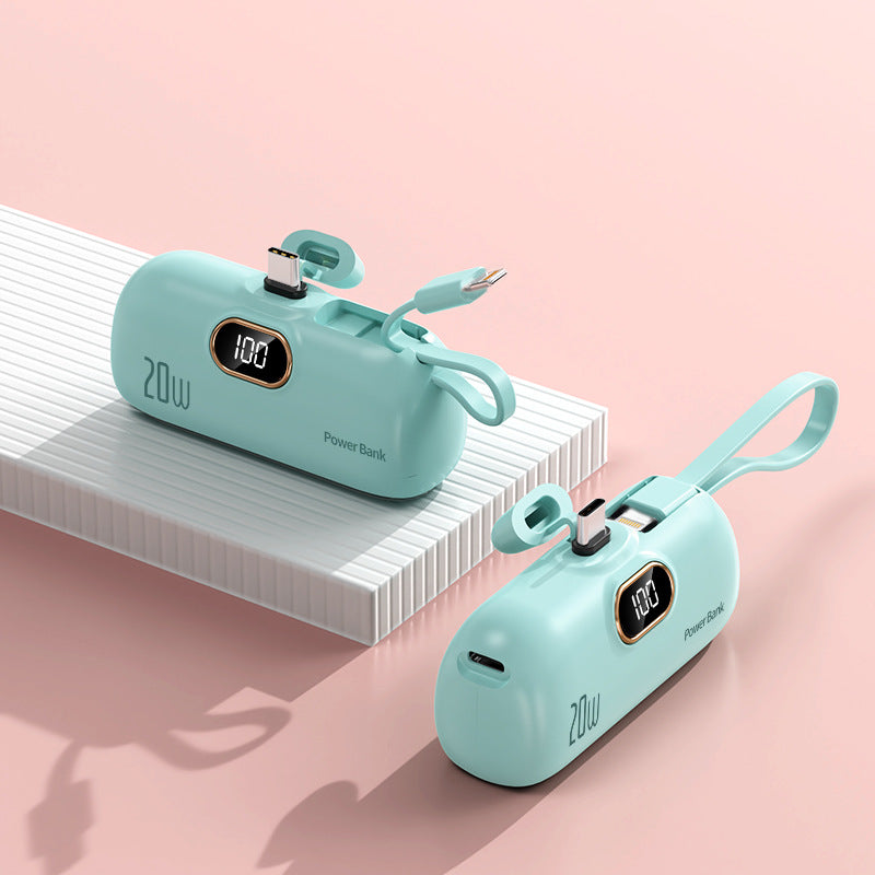 Unisex Powerbank met Geïntegreerde Oplaadkabel Compact Design 10