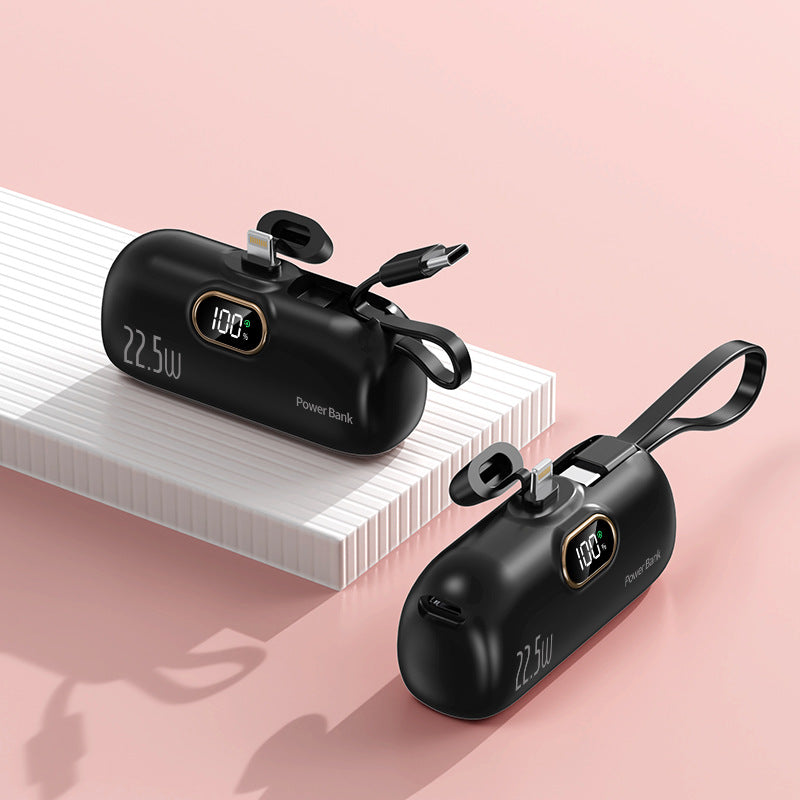 Unisex Powerbank met Geïntegreerde Oplaadkabel Compact Design 11